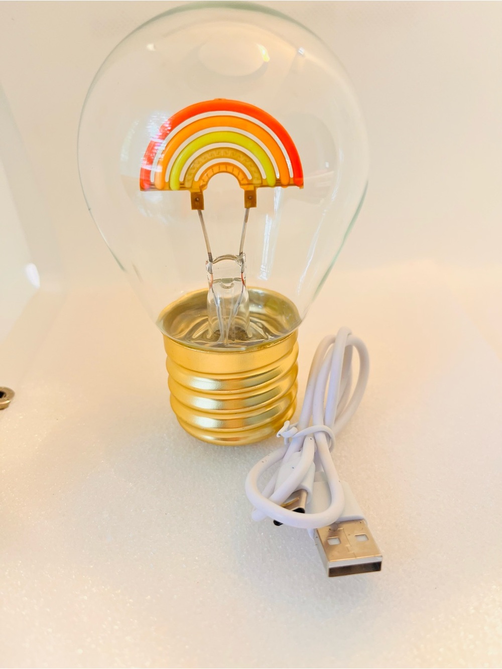 Rainbow Night Light Bulb  - Gold Base - Picture 6 of 7